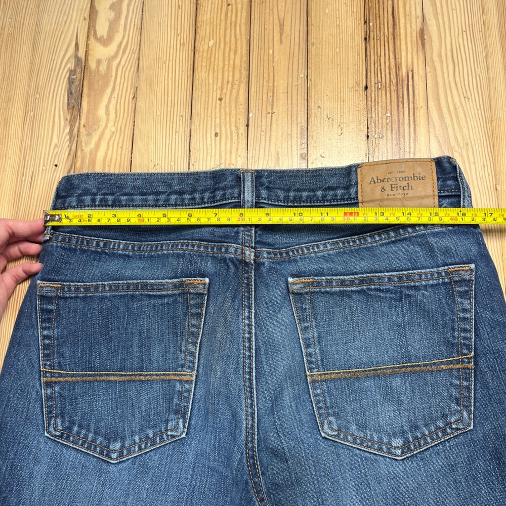 Abercrombie & Fitch Mens Straight Leg Jeans 32x30 Dark Wash Button Fly Denim y2k - Picture 11 of 11